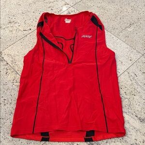 Zoot Red Sleeveless Athletic Tank with Black Trim